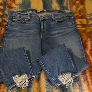 7 For All Mankind Cropped Blue Jeans
